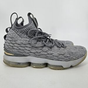 Nike LeBron 15 EP 'City Edition' Basketball Sneakers Grey Gold Size 10.5